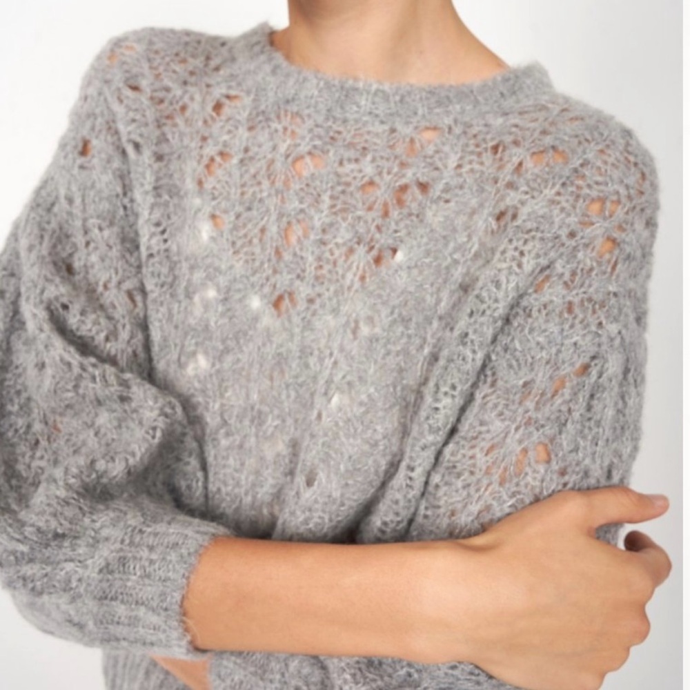 NWT Joie Concetta Wool Alpaca Blend Sweater | Heather Grey | Small - Picture 2 of 5